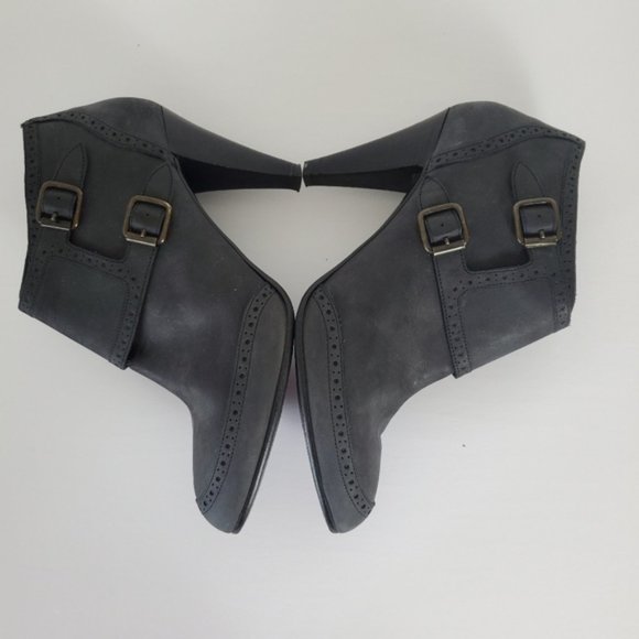 J. Crew charcoal grey leather heeled bootie - Picture 6 of 9